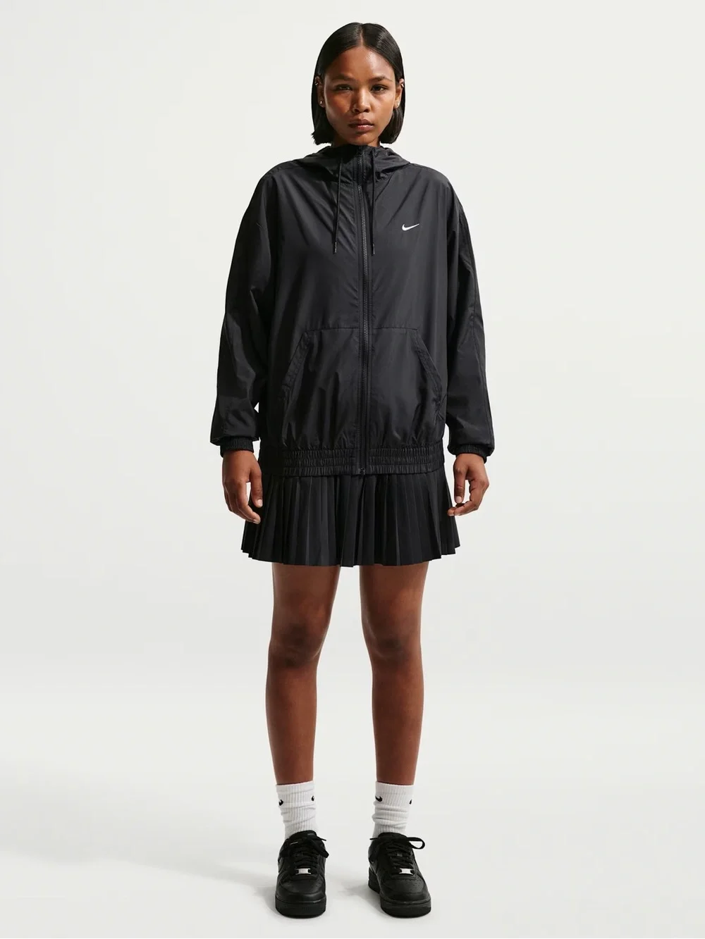 Nike Black Hooded Lightweight Windbreaker Jacket